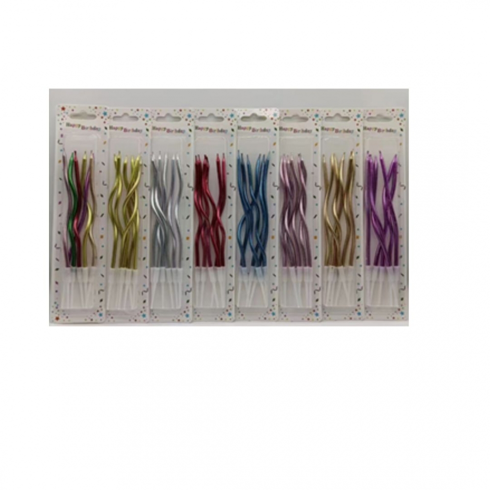 VELA ESPIRAL METALIZADA X 6