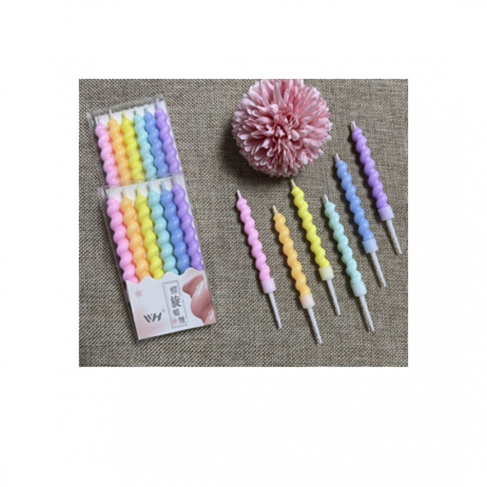 VELA ENTORCHADA PASTEL X 6