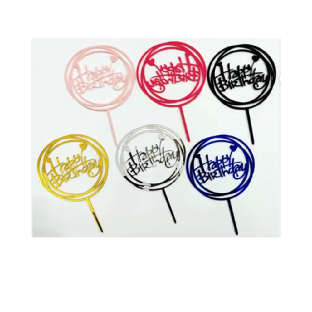TOPPER PARA TORTA REDONDO HAPPY BIRTHDAY