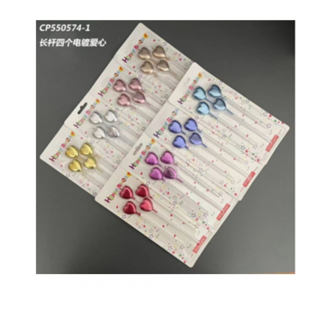 VELA PALITO CORAZON LARGA X 4