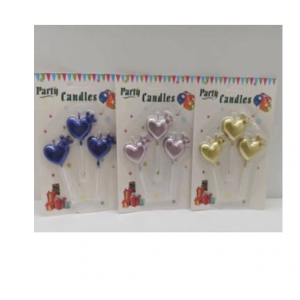 VELA PALITO CORAZON CORTA X 3