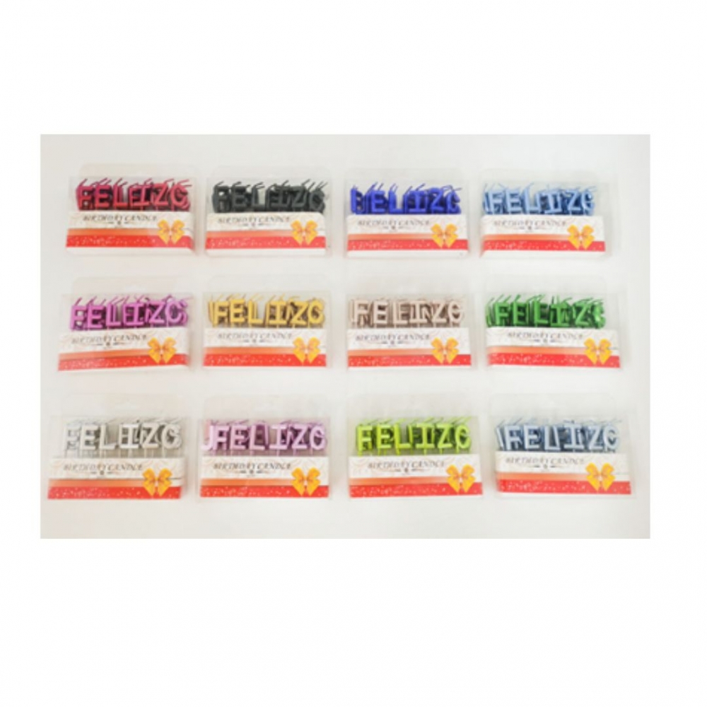 VELA LETRAS FELIZ CUMPLEAÑOS METALIZADA