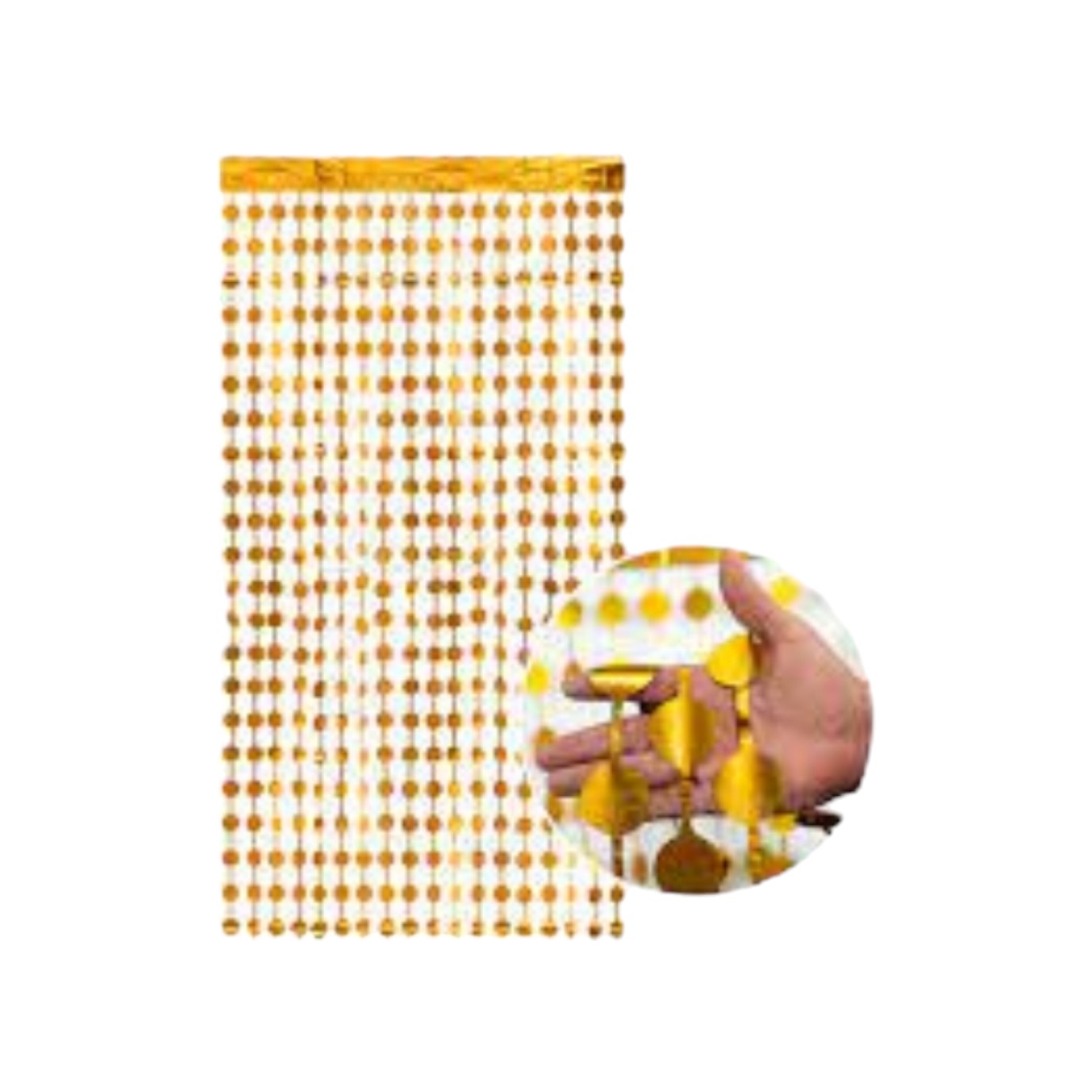 CORTINA CIRCULOS  DORADO