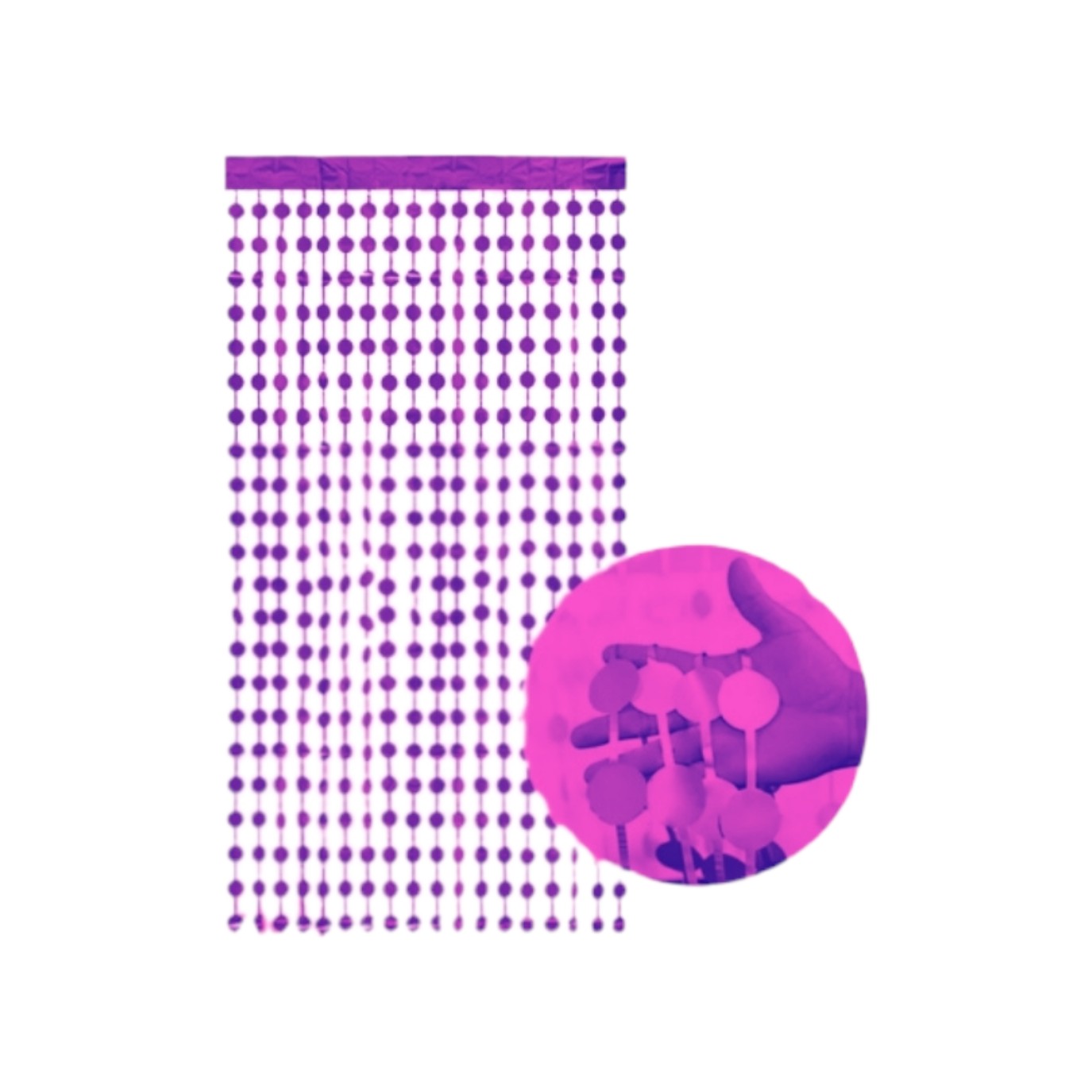 CORTINA CIRCULOS  FUCSIA