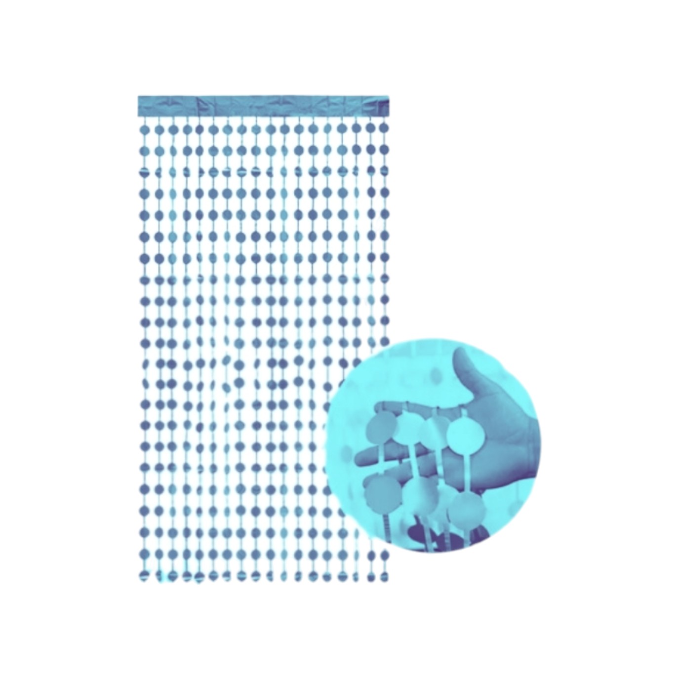 CORTINA CIRCULOS  AZUL CLARO