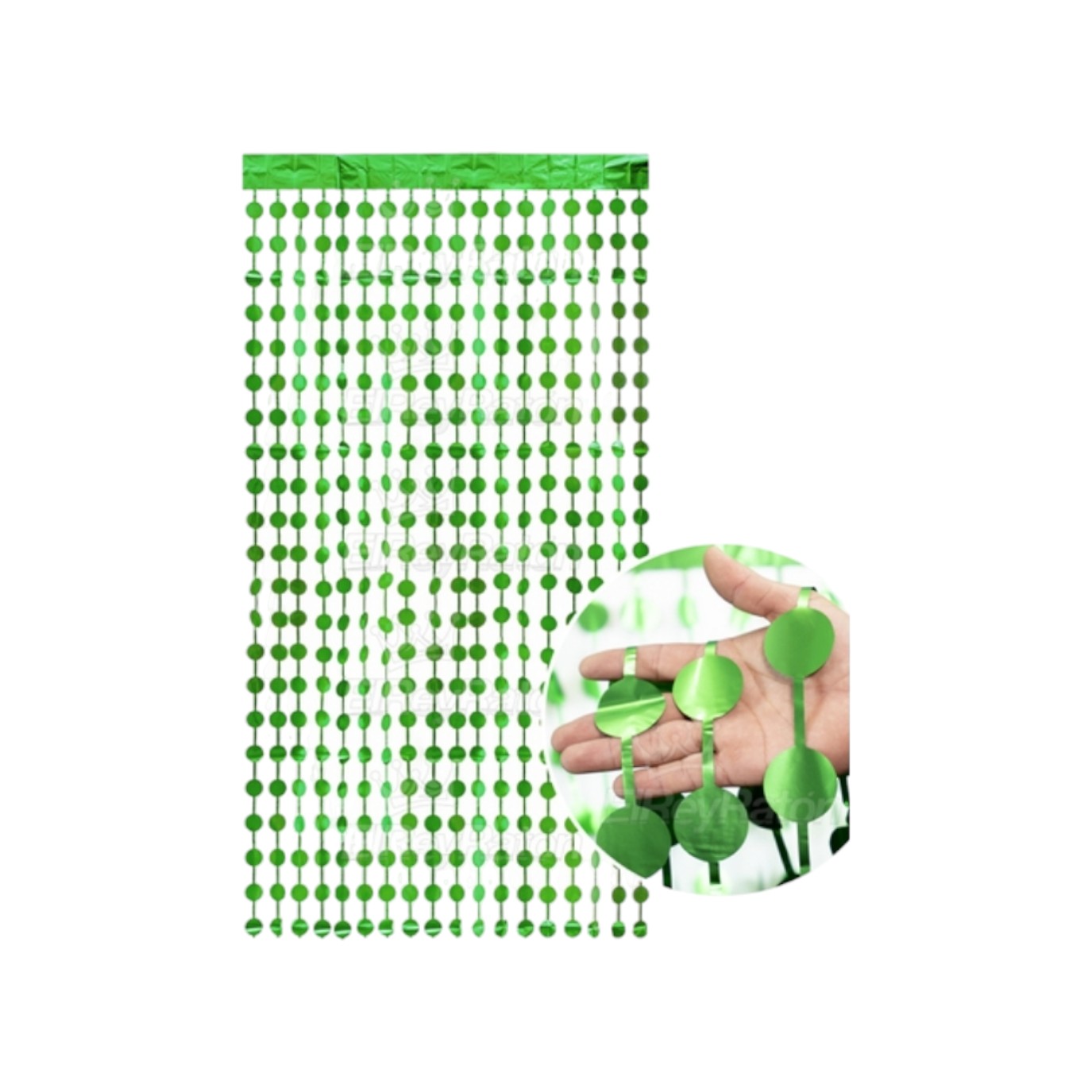 CORTINA CIRCULOS  VERDE