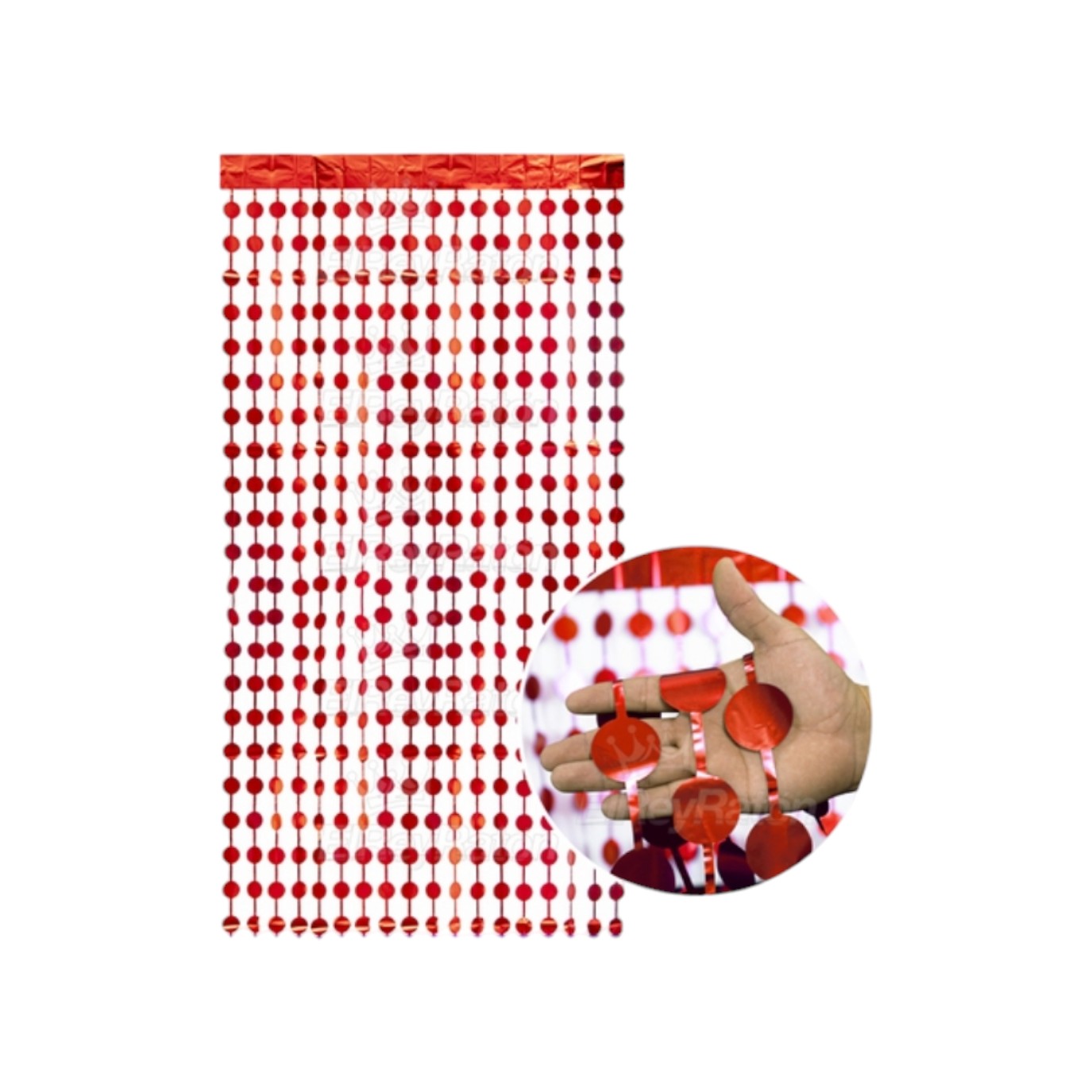 CORTINA CIRCULOS  ROJO