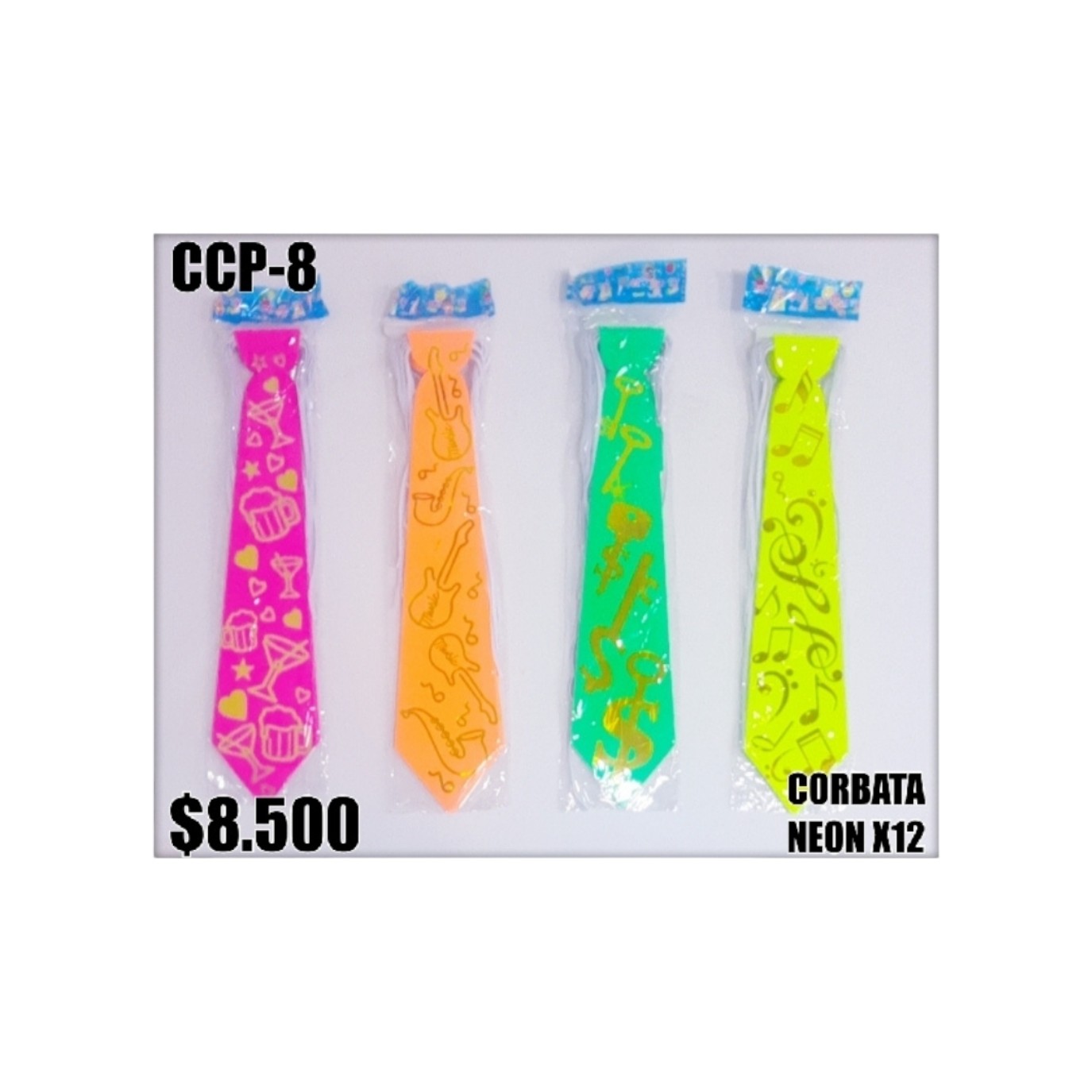 CORBATA NEON PAQ. X12  
