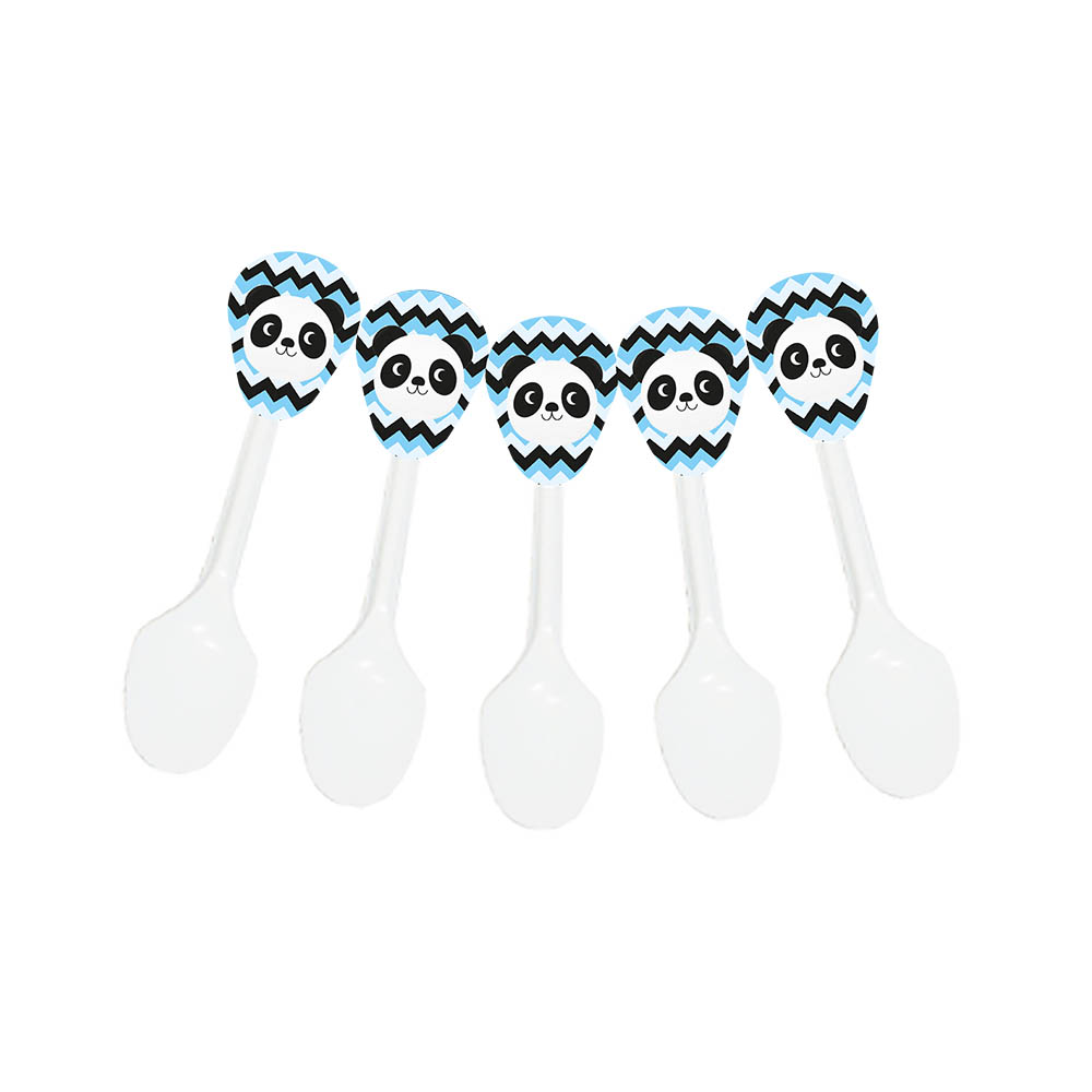 CUBIERTO INFANTIL X 20 PANDA AZUL 