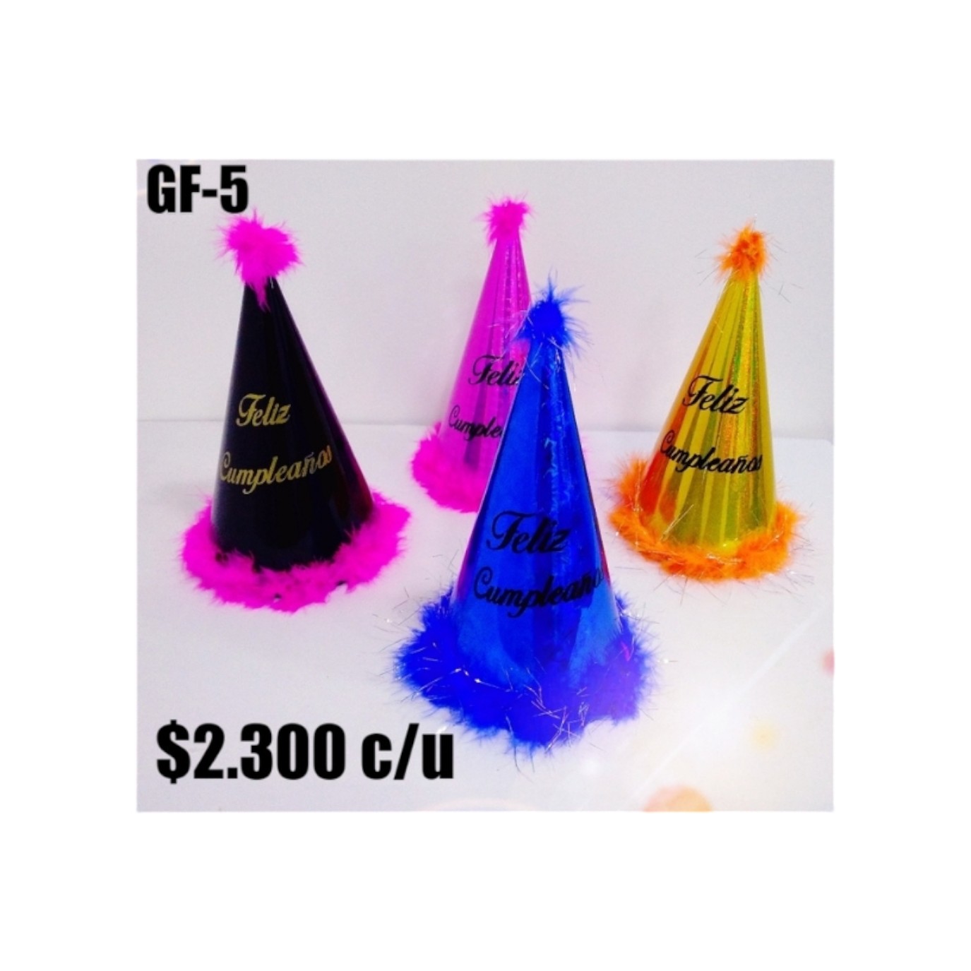 GORRO COLA DE GATO FELIZ CUMPLEANOS  