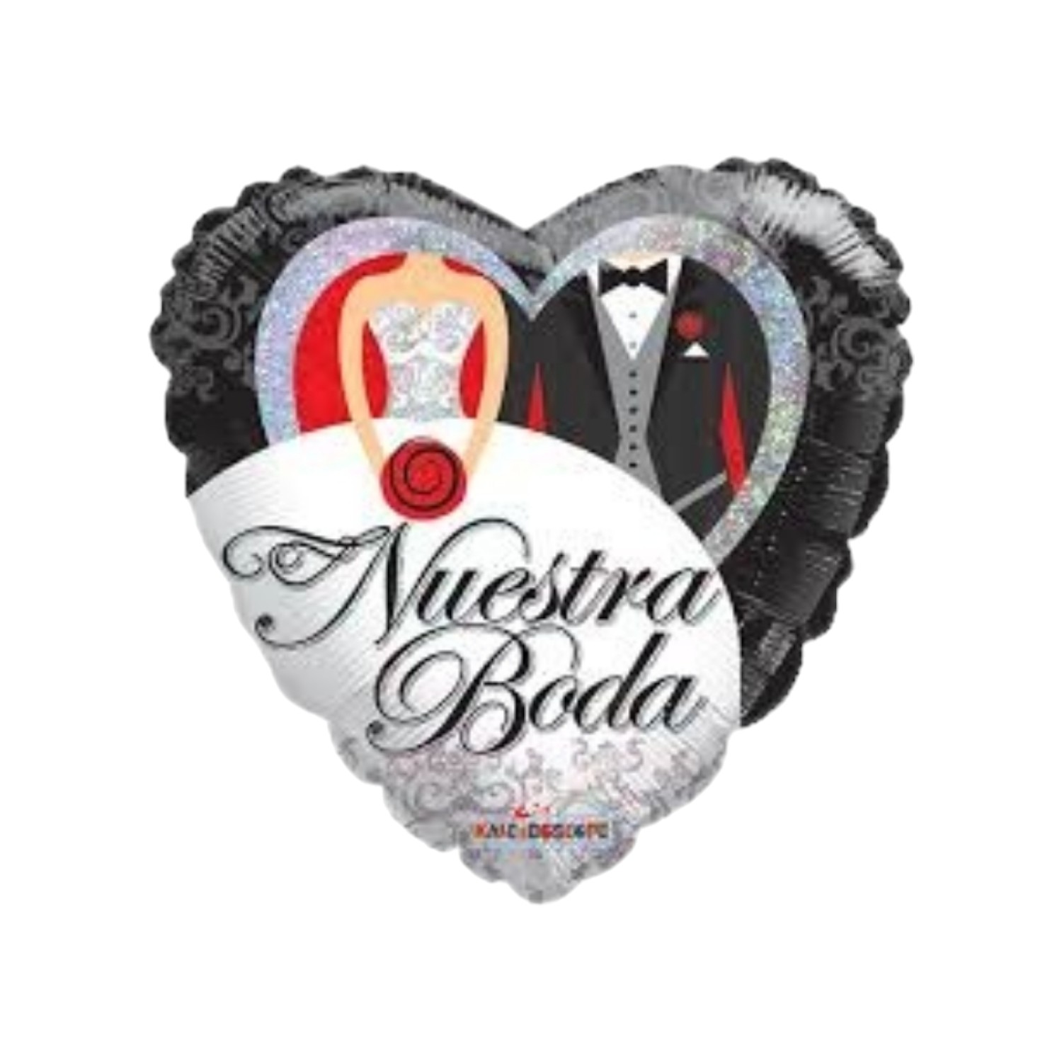 GLOBO METAL EMPACADO 18 NUESTRA BODA #1 