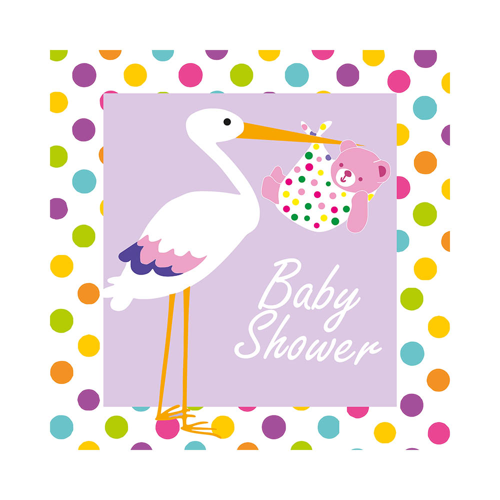 MANTEL TEMATICO SHOWER CIGUENA LILA