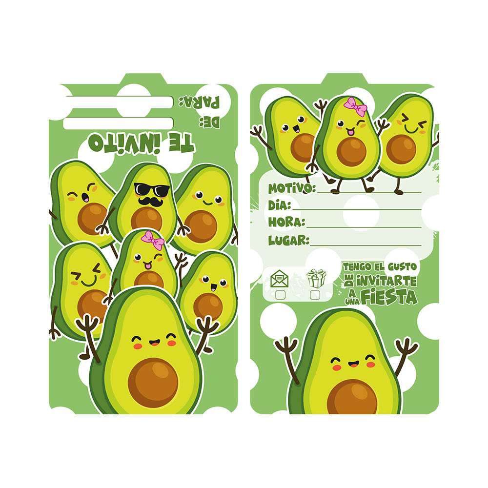 TARJETA TEMATICO X 12 AGUACATE 