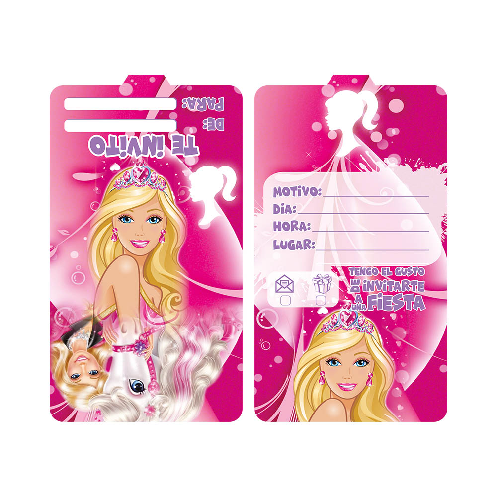 TARJETA INFANTIL X 12 BARBIE 