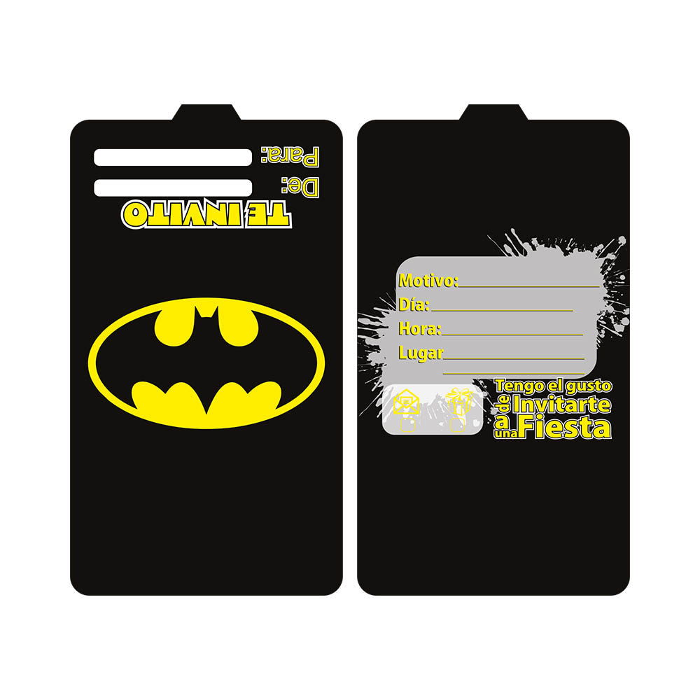 TARJETA TEMATICO X 12 BATMAN ESCUDO 