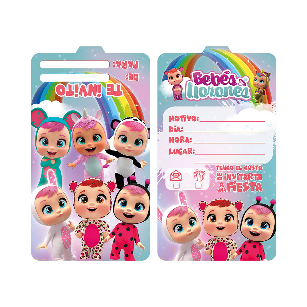 TARJETA INFANTIL X 12 BEBES LLORONES 