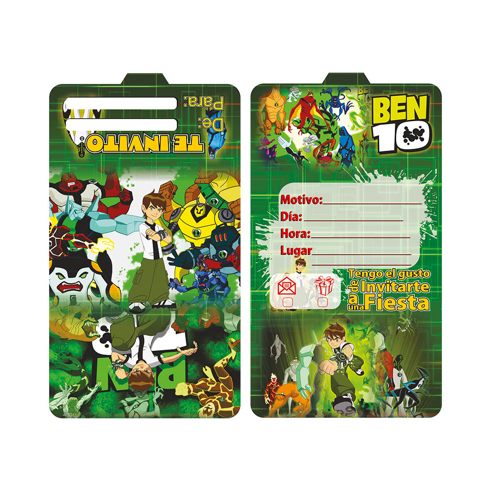 TARJETA INFANTIL X 12 BEN 10 