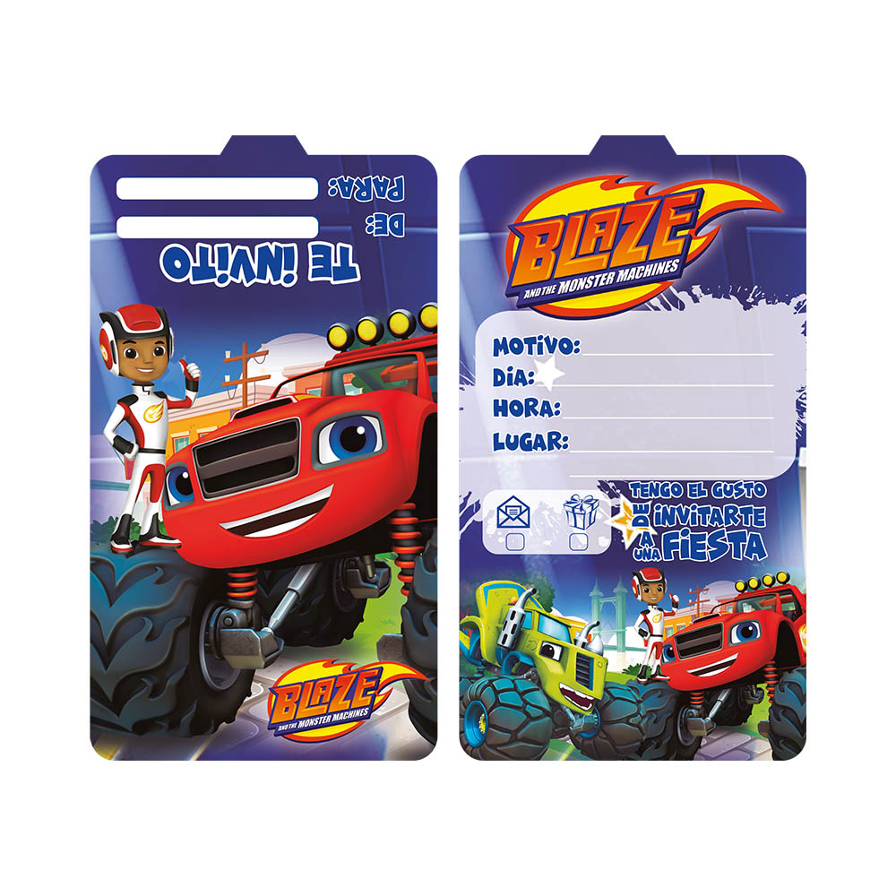 TARJETA INFANTIL X 12 BLAZE 