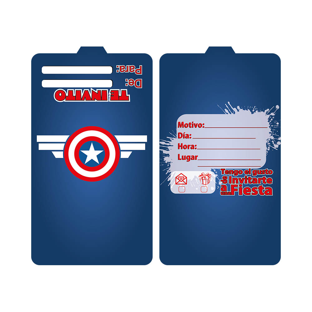 TARJETA TEMATICO X 12 CAPITAN ESCUDO 