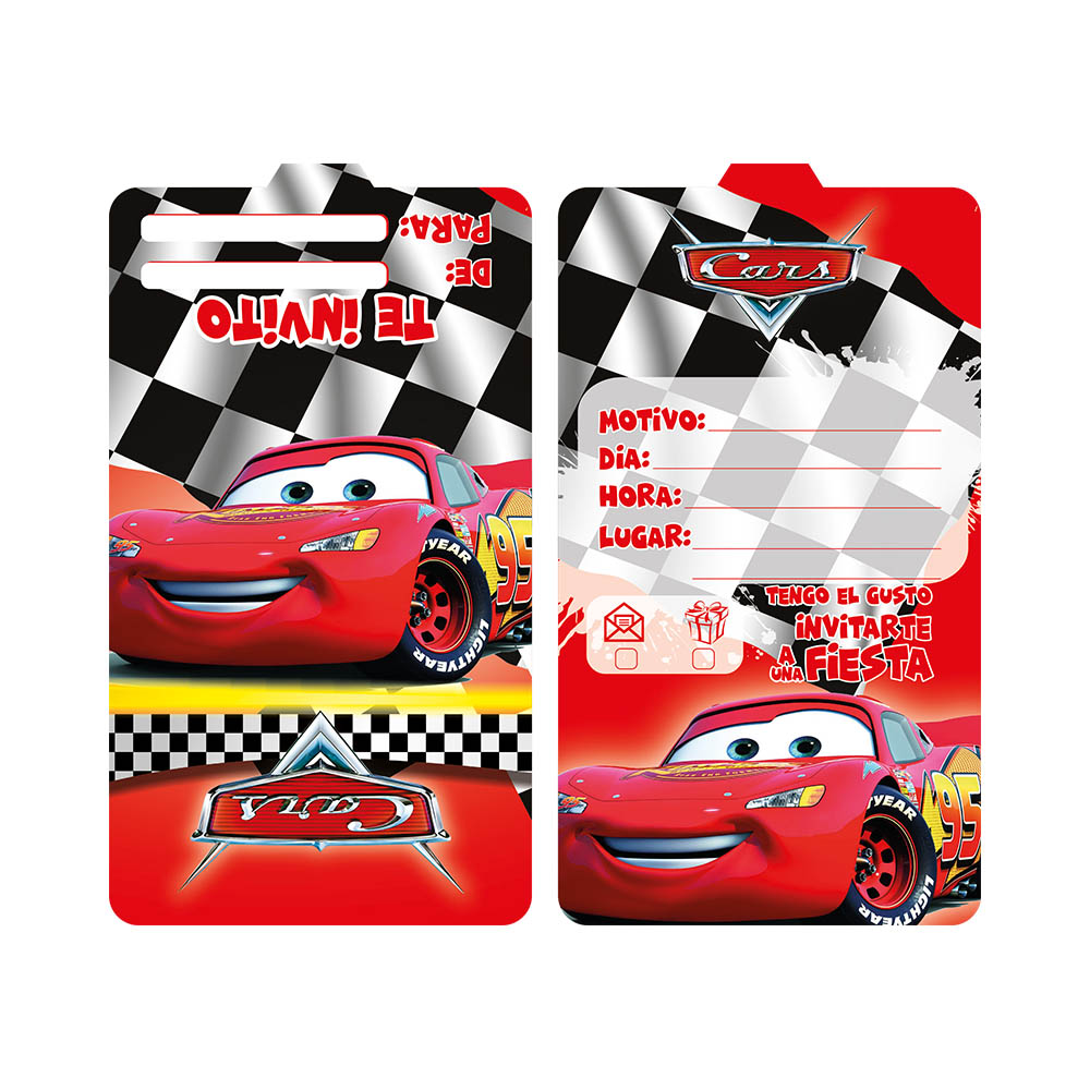 TARJETA INFANTIL X 12 CARS 