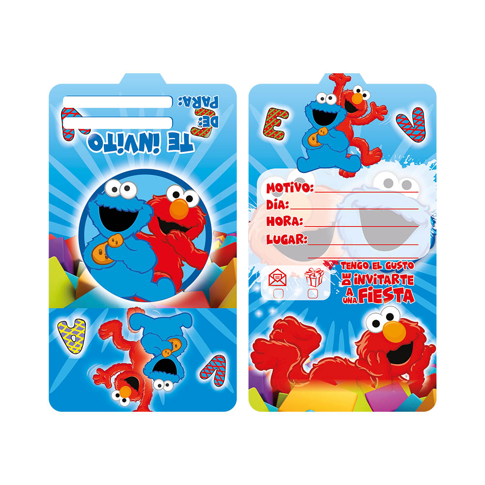 TARJETA INFANTIL X 12 ELMO 