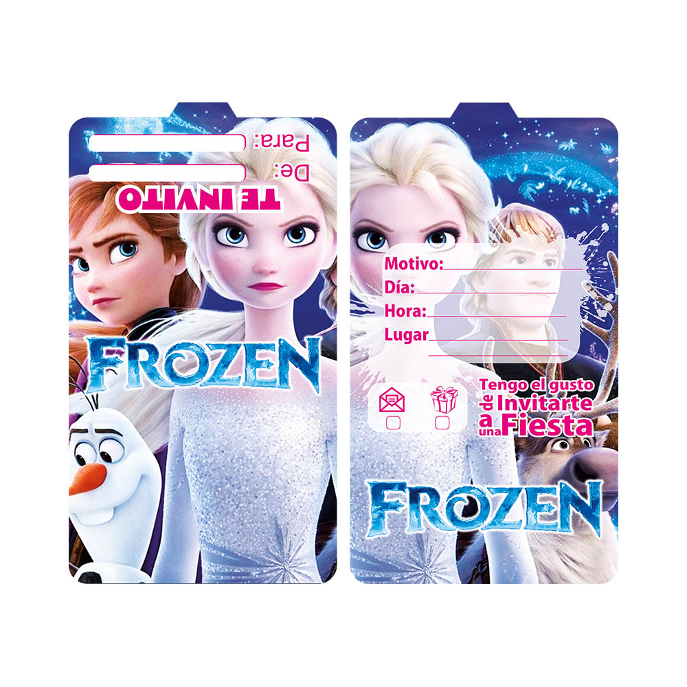 TARJETA INFANTIL X 12 FROZEN 