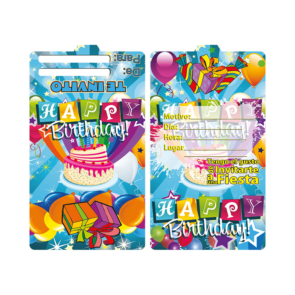 TARJETA TEMATICO X 12 HAPPY BIRTHDAY 