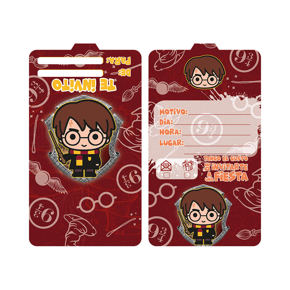 TARJETA TEMATICO X 12 HARRY POTTER 