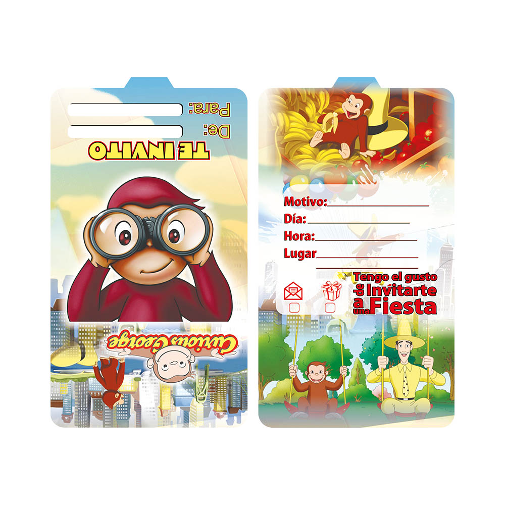 TARJETA INFANTIL X 12 JORGE EL CURIOSO 