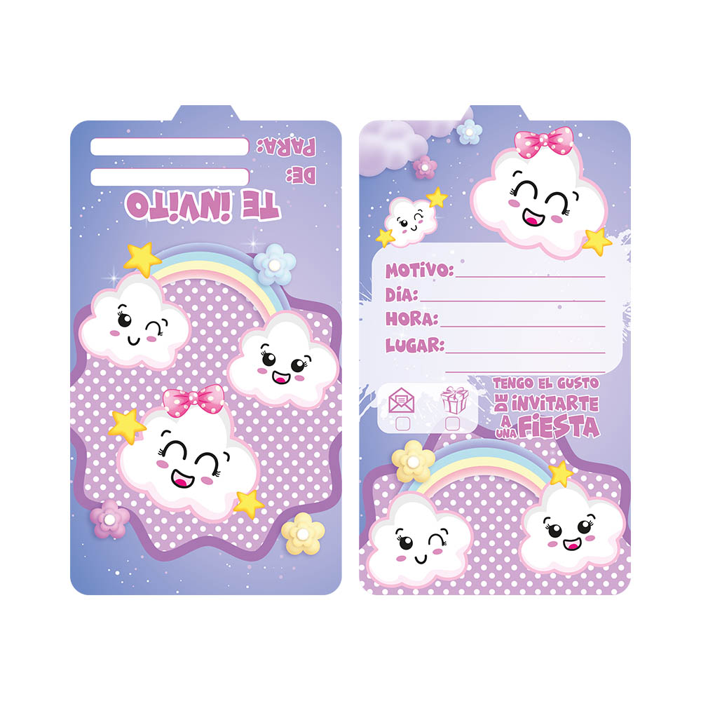 TARJETA INFANTIL X 12 LLUVIA DE AMOR 