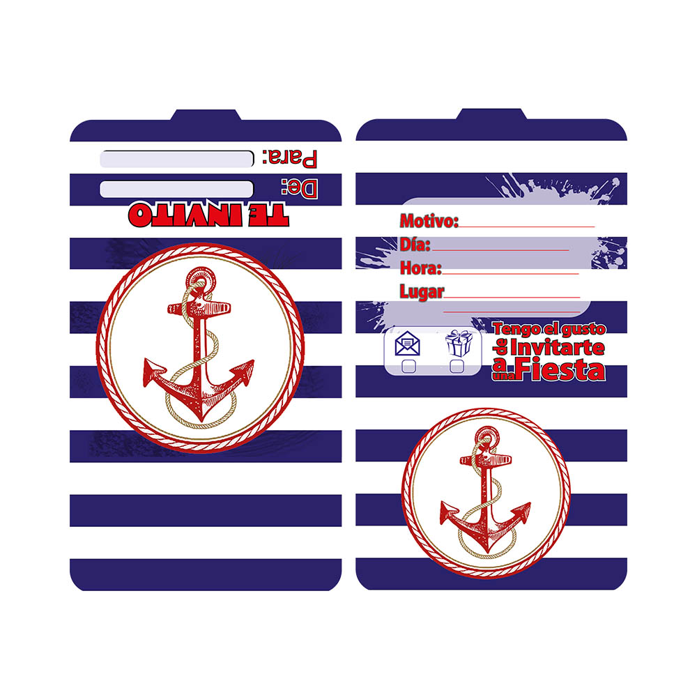 TARJETA INFANTIL X 12 MARINERO 