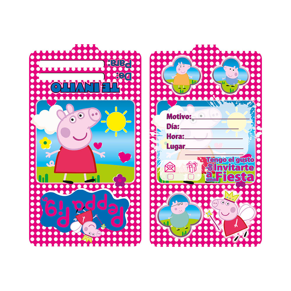 TARJETA INFANTIL X 12 PEPA 