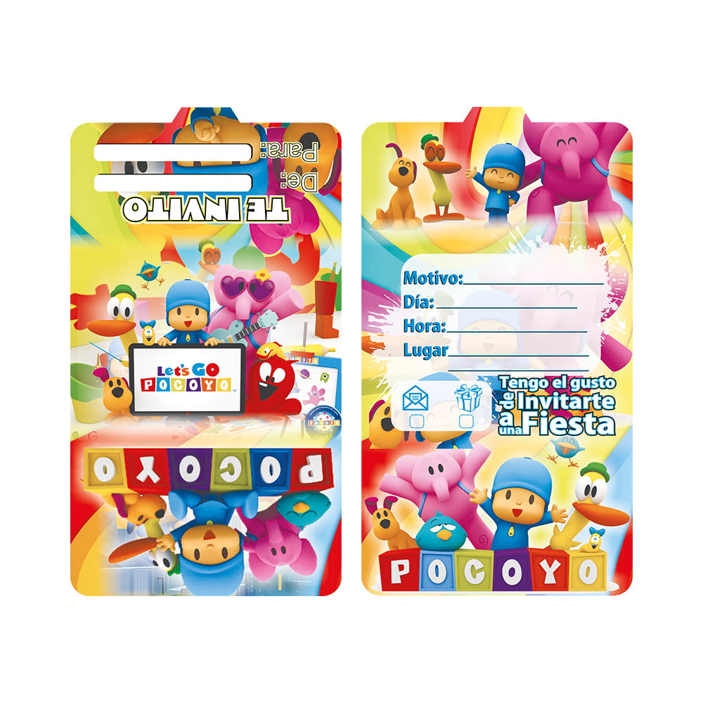 TARJETA INFANTIL X 12 POCOYO 