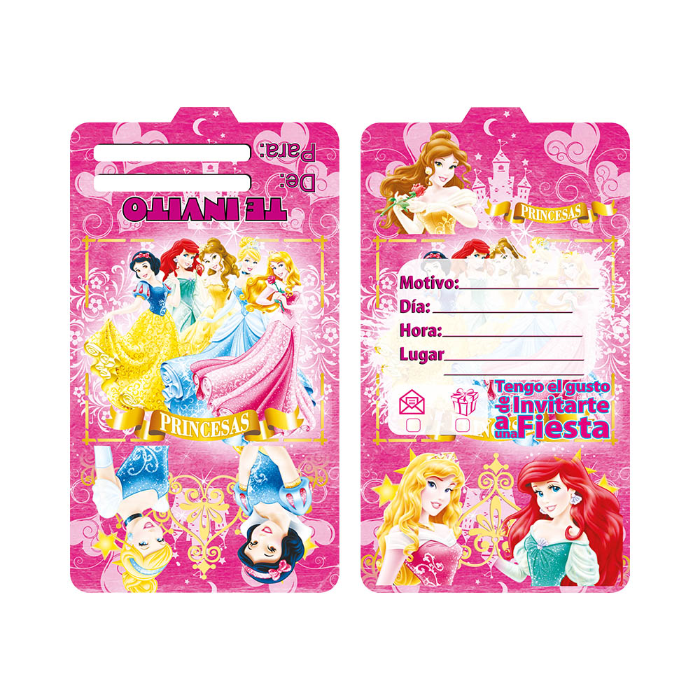 TARJETA INFANTIL X 12 PRINCESAS 