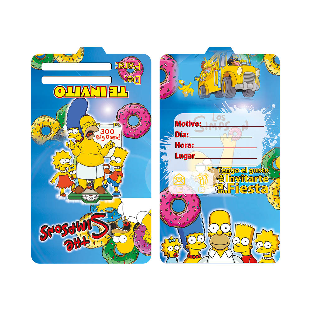 TARJETA INFANTIL X 12 SIMPSONS 