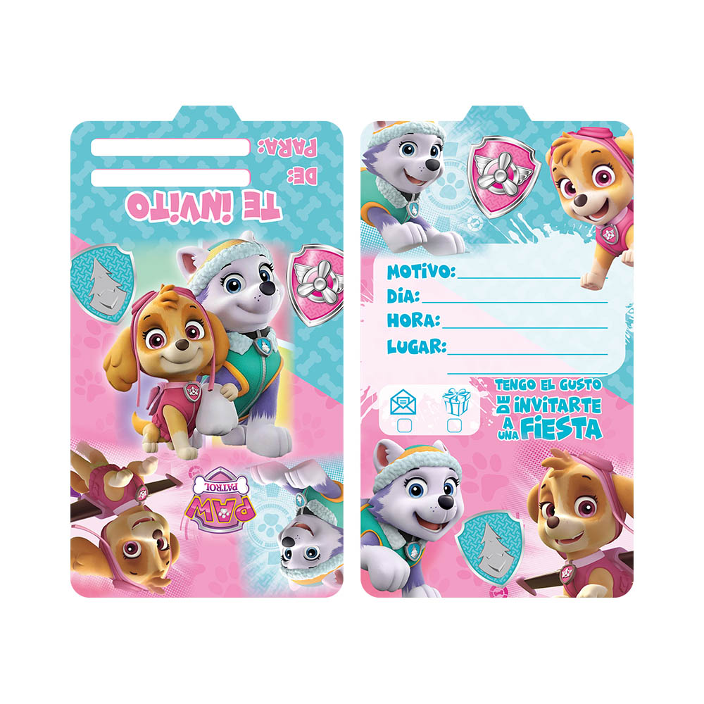 TARJETA INFANTIL X 12 SKYE 