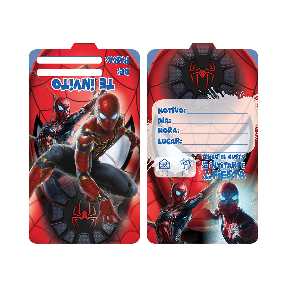 TARJETA INFANTIL X 12 SPIDERMAN 