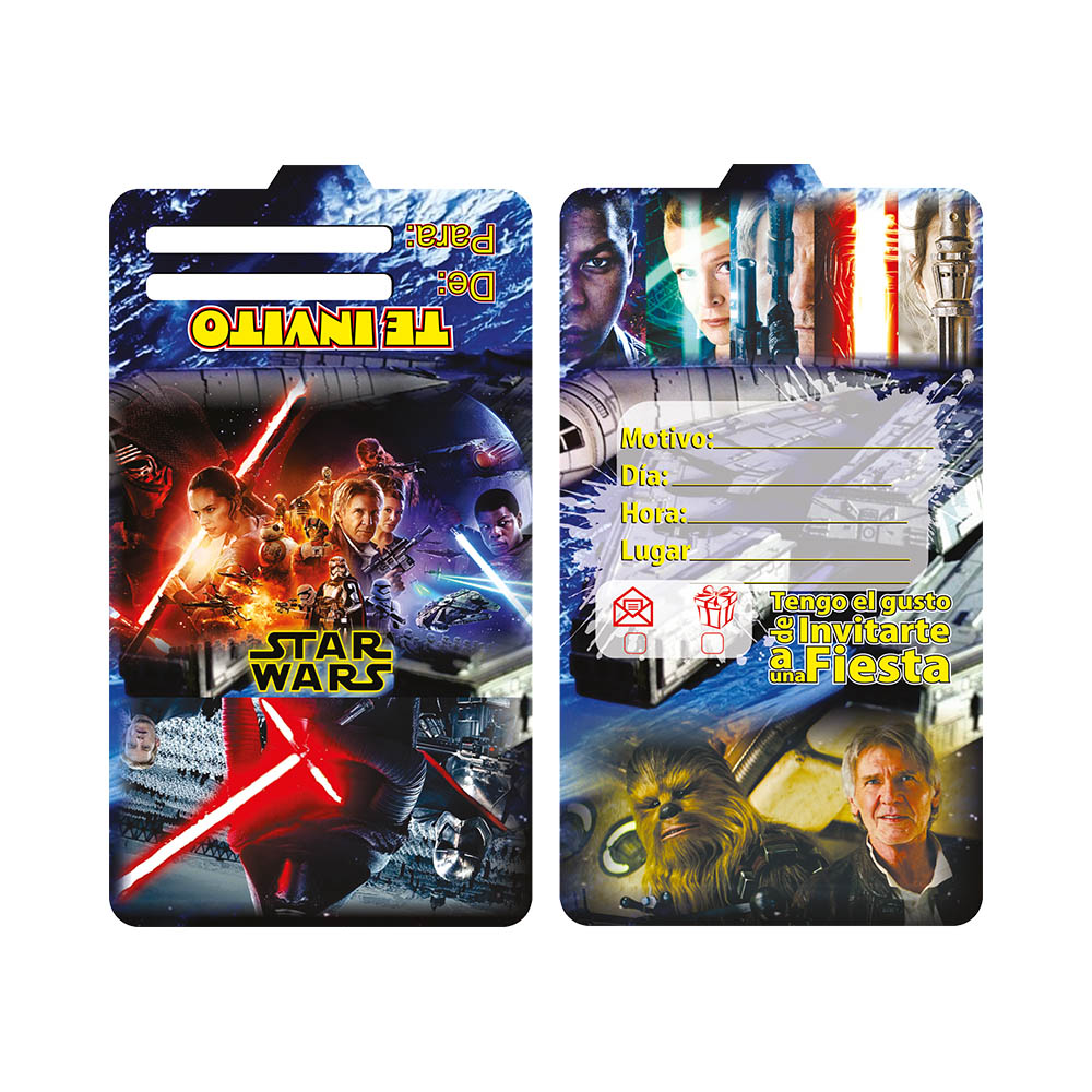 TARJETA INFANTIL X 12 STAR WARS 