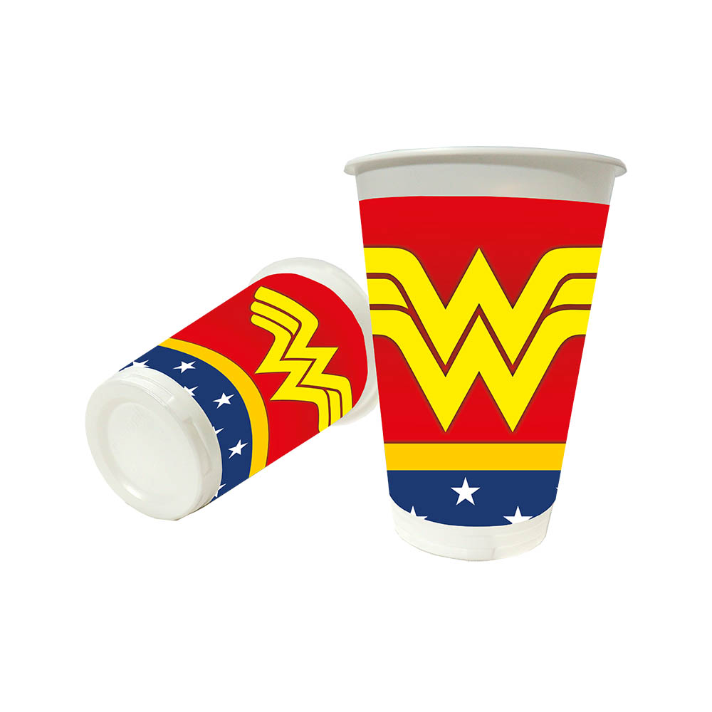 VASO TEMATICO X 12 MUJER MARAVILLA ESC 