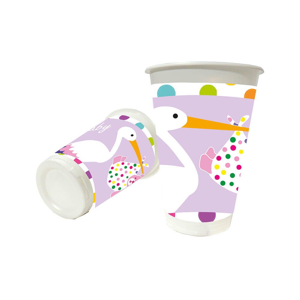 VASO TEMATICO X 12 SHOWER CIGUENA LILA