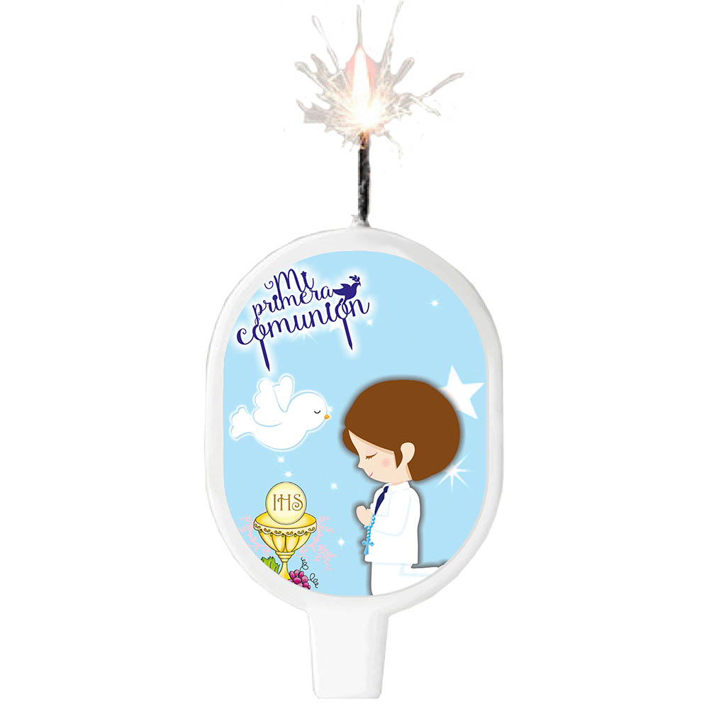 VELA SURTI TEMATICA P/COMUNION AZUL