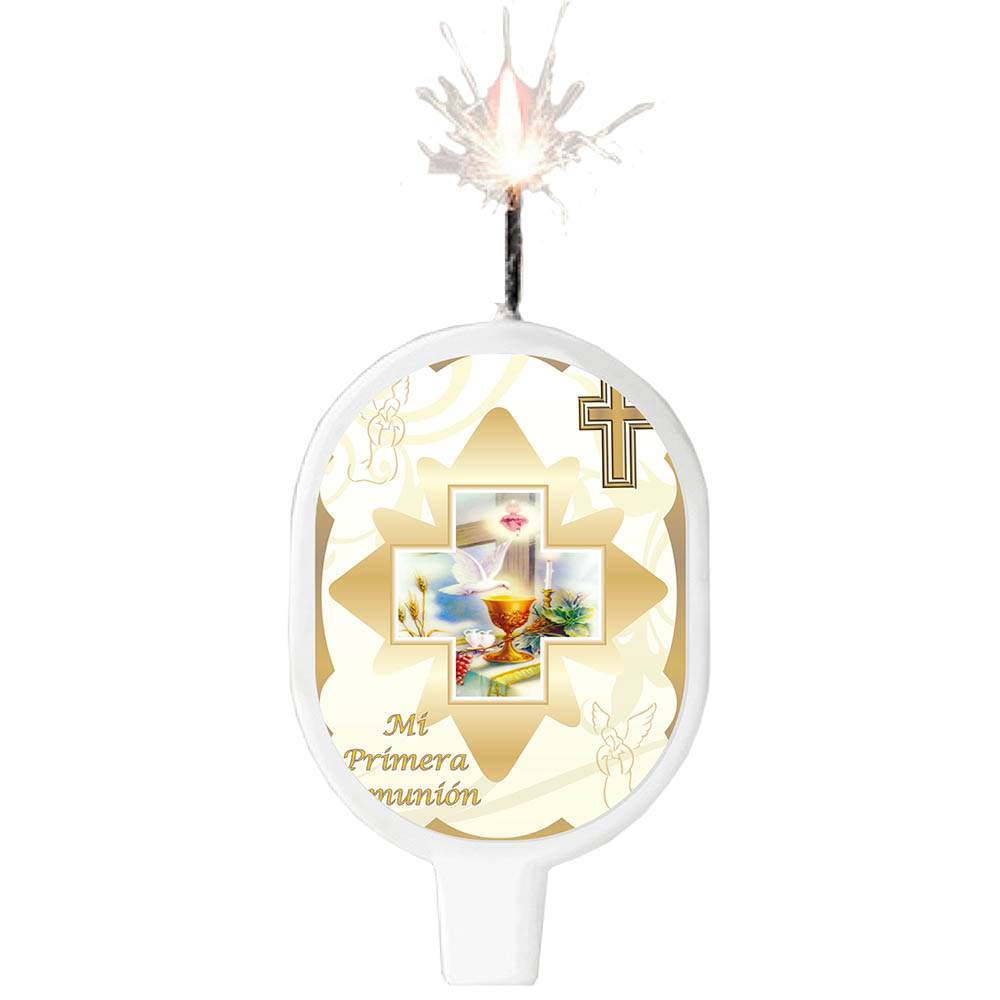 VELA SURTI TEMATICA P/COMUNION DORADO