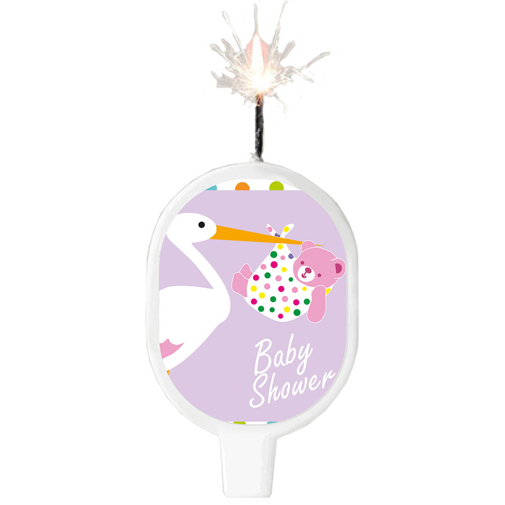 VELA SURTI TEMATICA SHOWER CIGUEÑA LILA