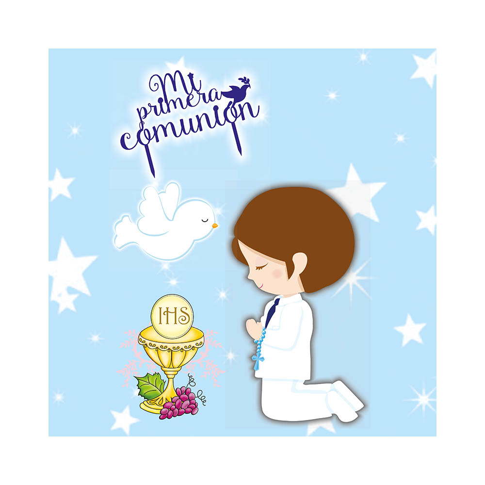 SERVILLETA X15 P/COMUNION AZUL