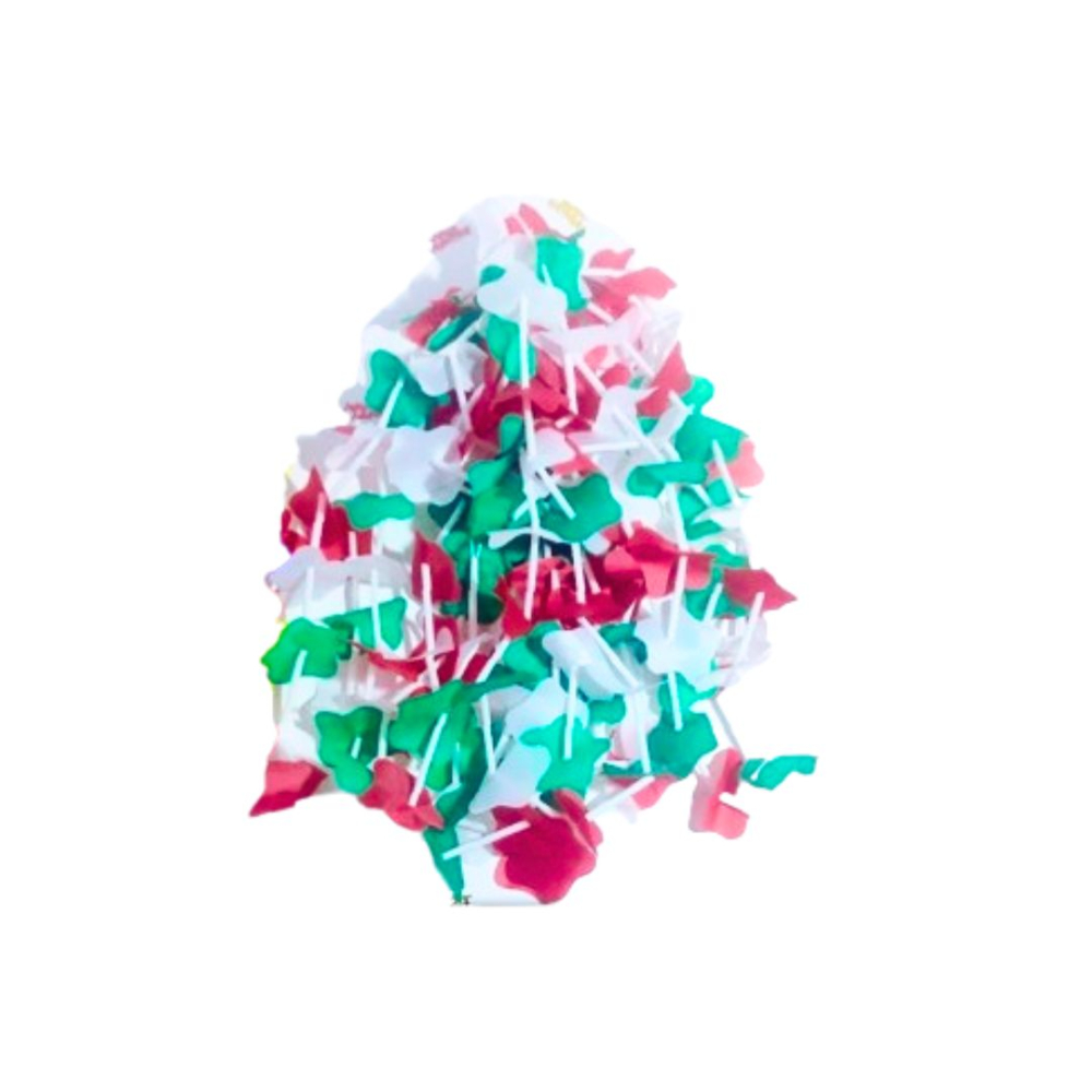 COLLAR TELA X12  BLANCO - VERDE - ROJO