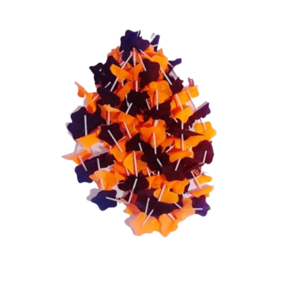 COLLAR TELA X12  NEGRO - NARANJA