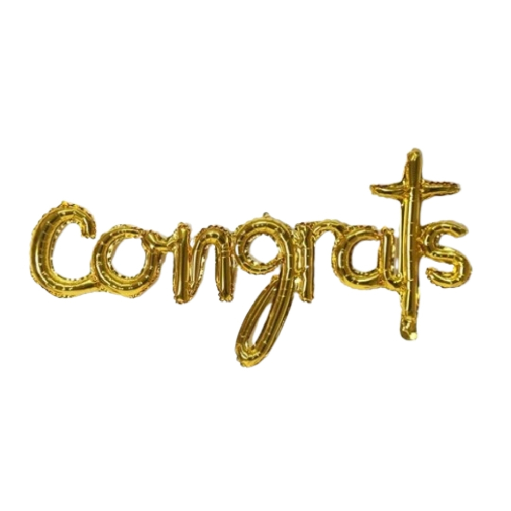 LETRERO CURSIVO CONGRATS   DORADO
