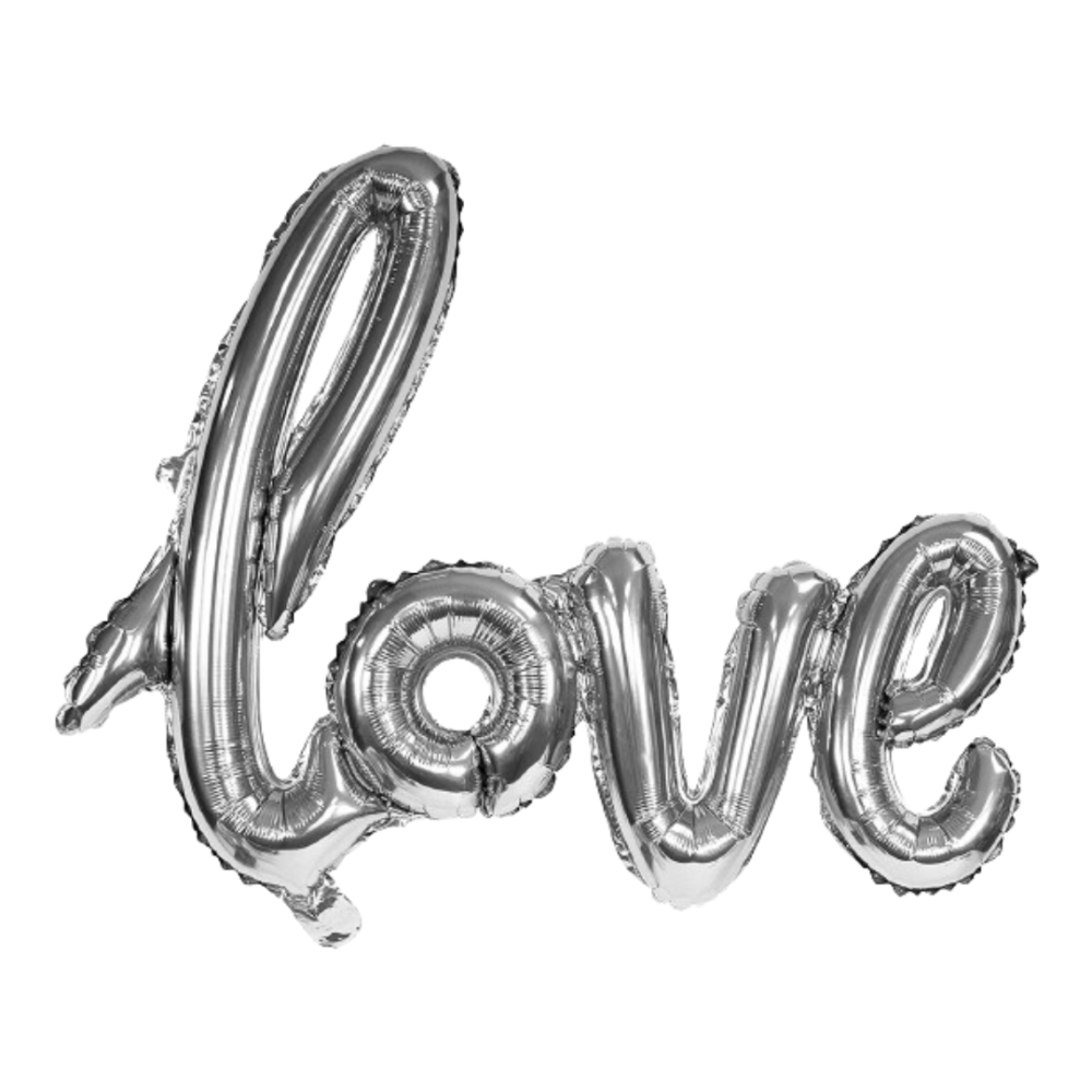LETRERO CURSIVO LOVE 42   PLATEADO