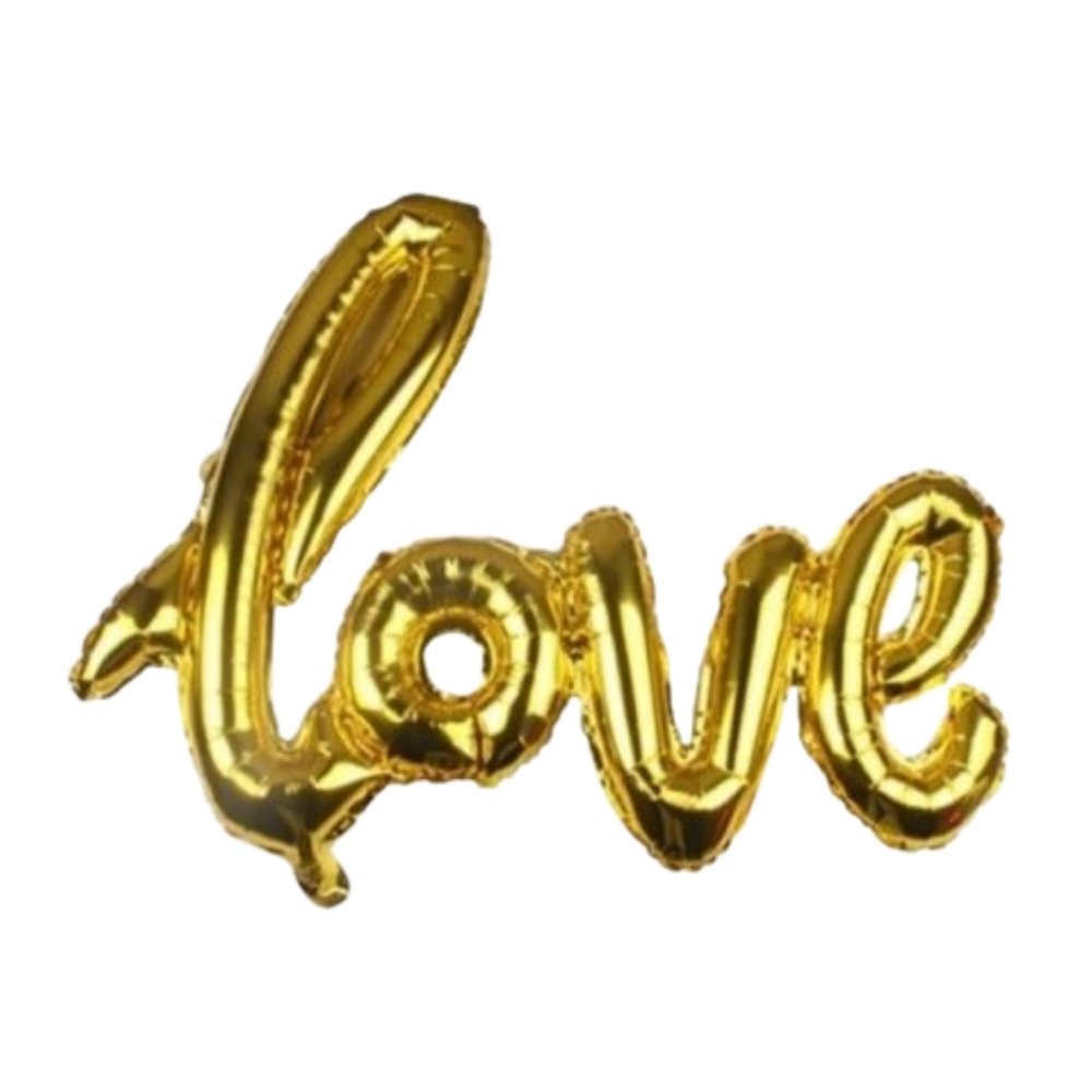 LETRERO CURSIVO LOVE 42   DORADO