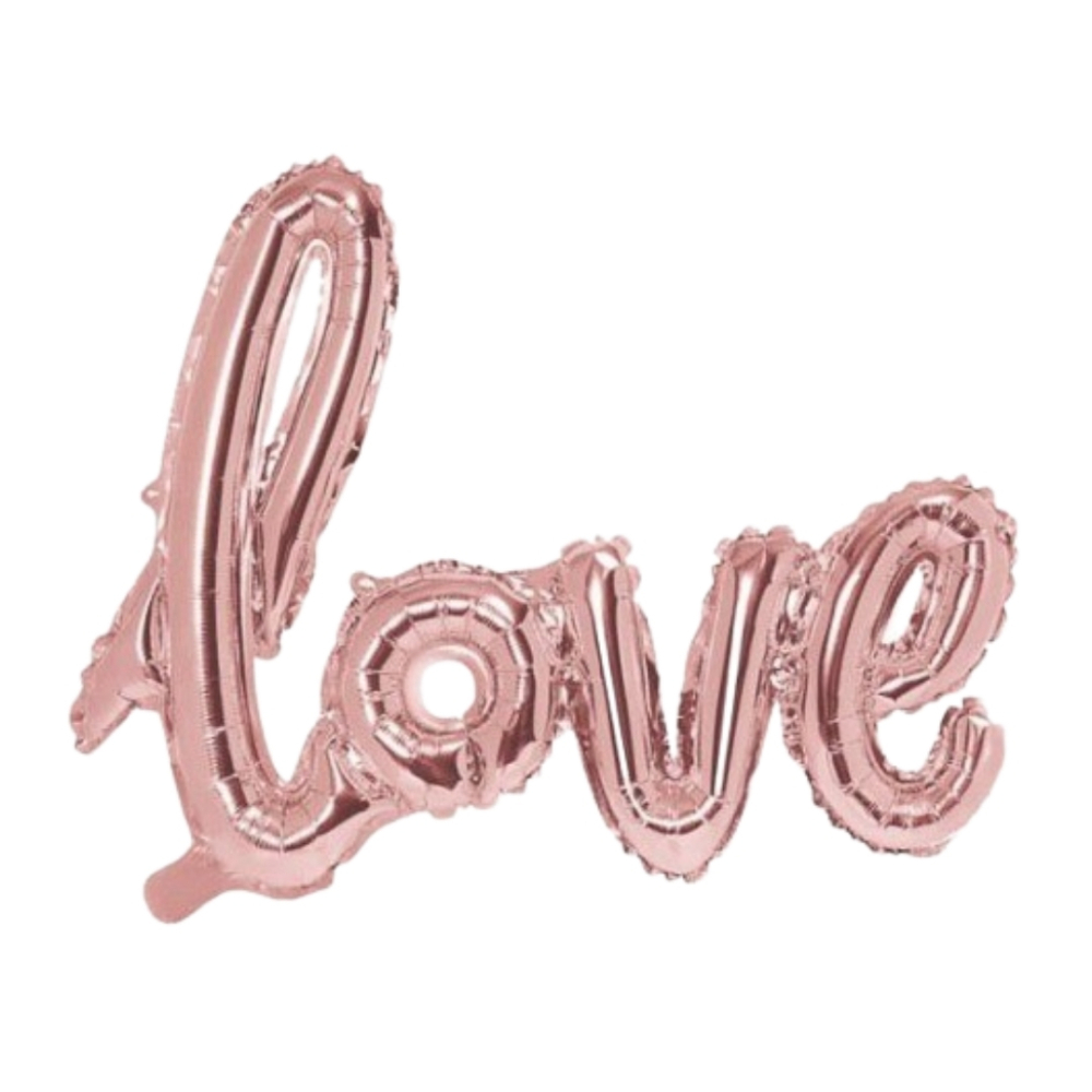 LETRERO CURSIVO LOVE 42   ORO ROSA